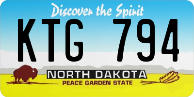 ND license plate KTG794