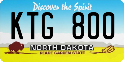 ND license plate KTG800