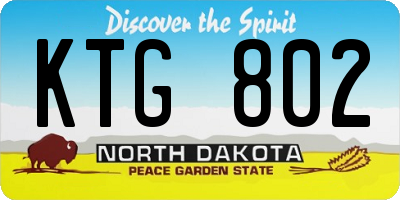 ND license plate KTG802