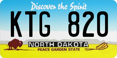 ND license plate KTG820