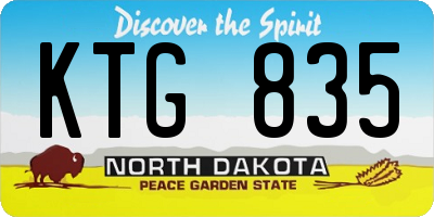 ND license plate KTG835