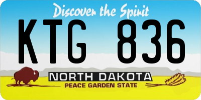 ND license plate KTG836