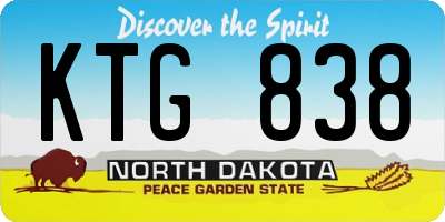 ND license plate KTG838