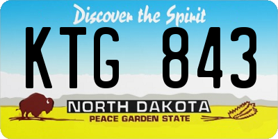 ND license plate KTG843