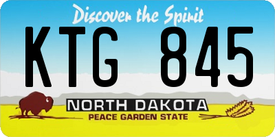 ND license plate KTG845