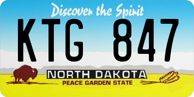 ND license plate KTG847
