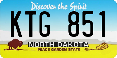 ND license plate KTG851