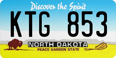 ND license plate KTG853