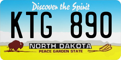 ND license plate KTG890