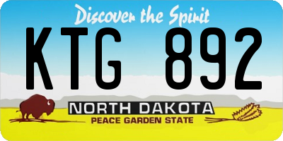 ND license plate KTG892