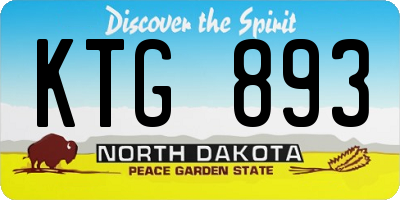 ND license plate KTG893
