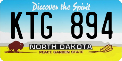 ND license plate KTG894