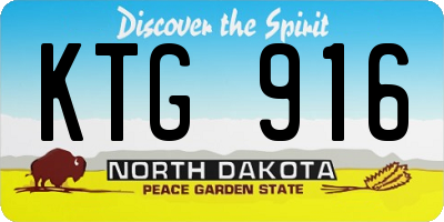 ND license plate KTG916