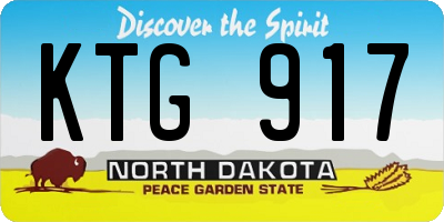 ND license plate KTG917