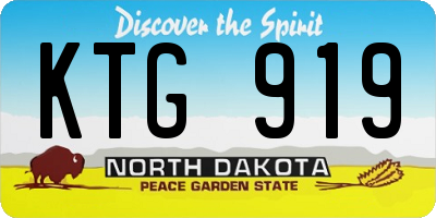 ND license plate KTG919