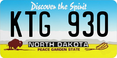 ND license plate KTG930