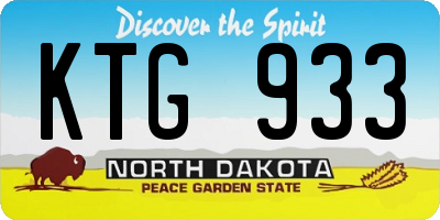 ND license plate KTG933