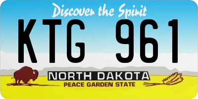 ND license plate KTG961