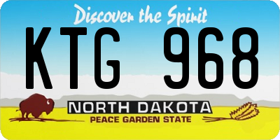 ND license plate KTG968