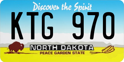 ND license plate KTG970