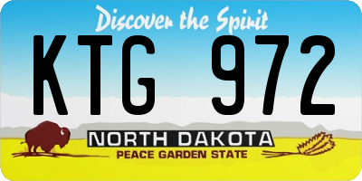 ND license plate KTG972