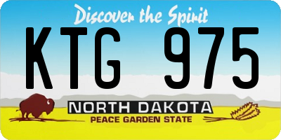ND license plate KTG975