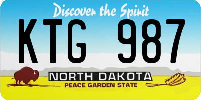 ND license plate KTG987