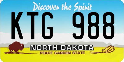 ND license plate KTG988