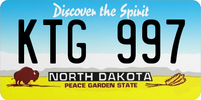 ND license plate KTG997