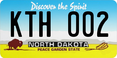 ND license plate KTH002