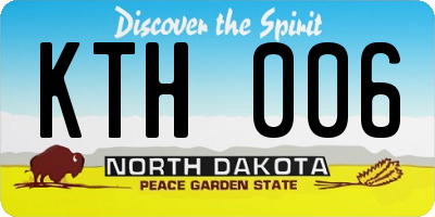 ND license plate KTH006