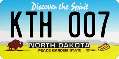 ND license plate KTH007