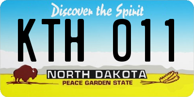 ND license plate KTH011