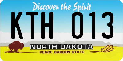 ND license plate KTH013
