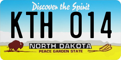ND license plate KTH014