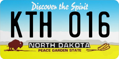 ND license plate KTH016