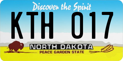 ND license plate KTH017