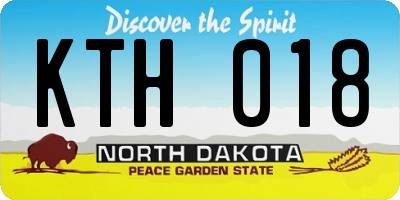 ND license plate KTH018