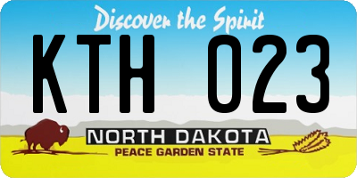 ND license plate KTH023