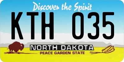 ND license plate KTH035