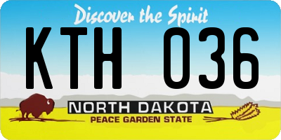 ND license plate KTH036