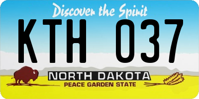 ND license plate KTH037