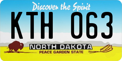 ND license plate KTH063