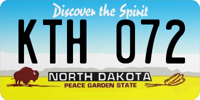 ND license plate KTH072