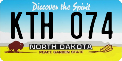 ND license plate KTH074
