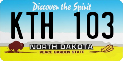 ND license plate KTH103