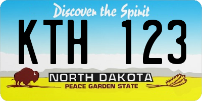 ND license plate KTH123