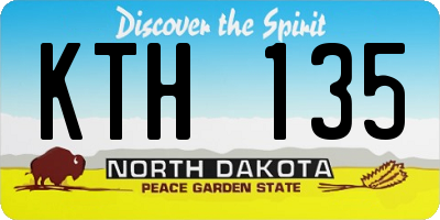 ND license plate KTH135