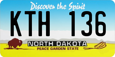 ND license plate KTH136