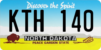 ND license plate KTH140